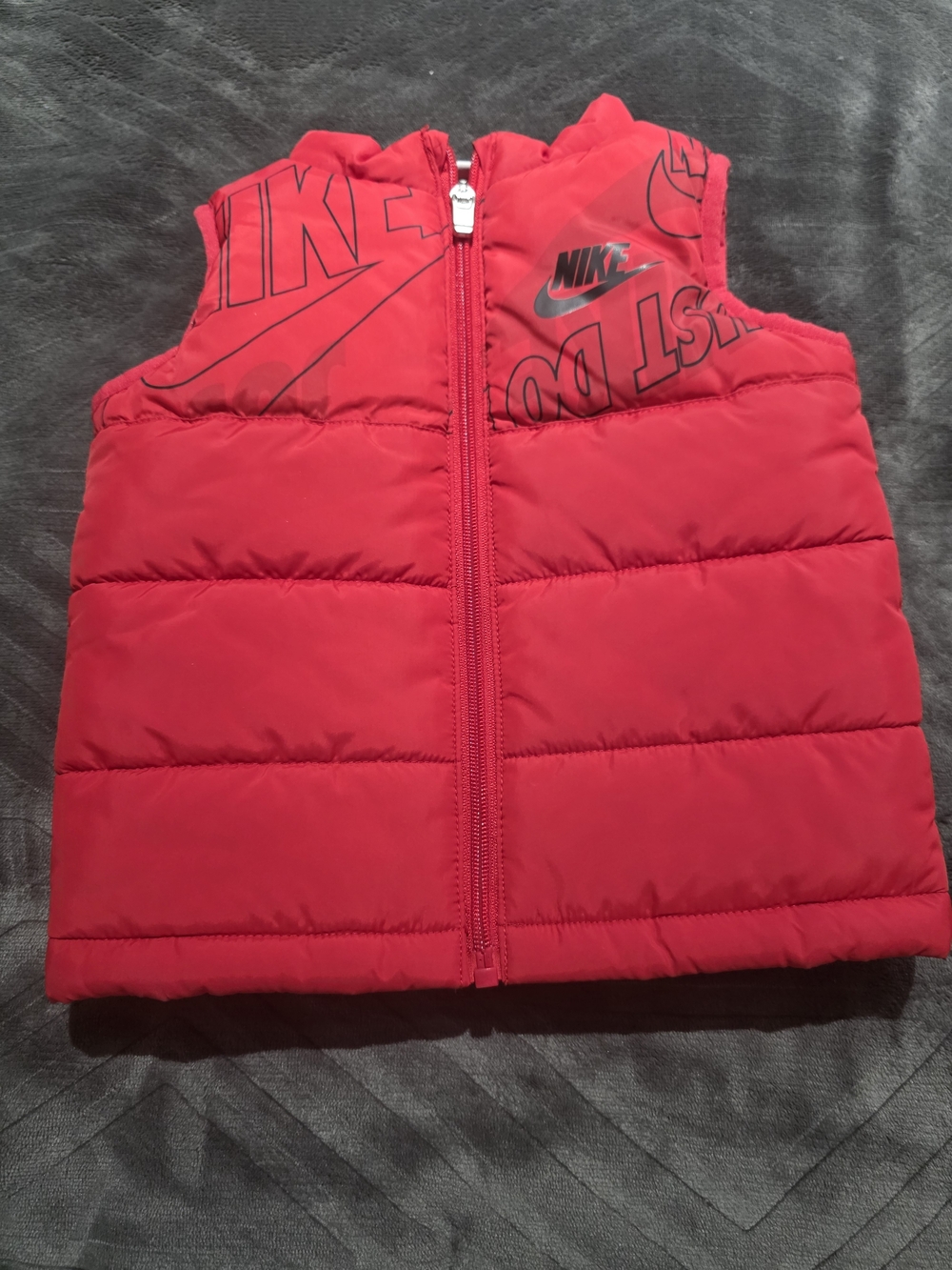 Nike Kids Red Quilted Puffer Vest with Logo Size 18 Months